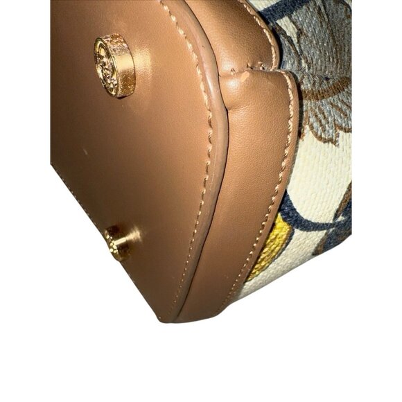 Sparrtina 449 Daufuskie Island Leather Purse Shoulder Bag Floral Yellow Brown - Picture 8 of 14